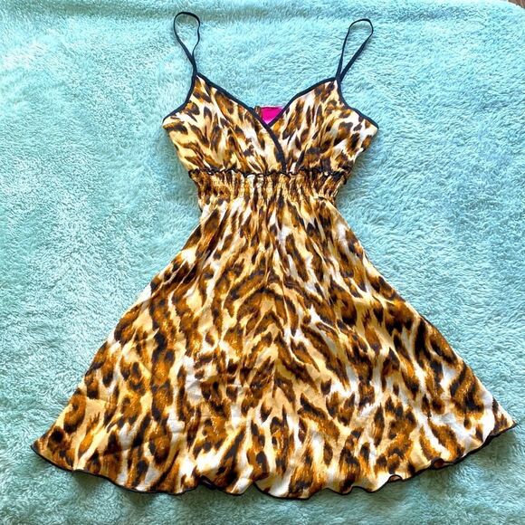 Animal Print Mini spaghetti Strap Dress - Picture 2 of 6